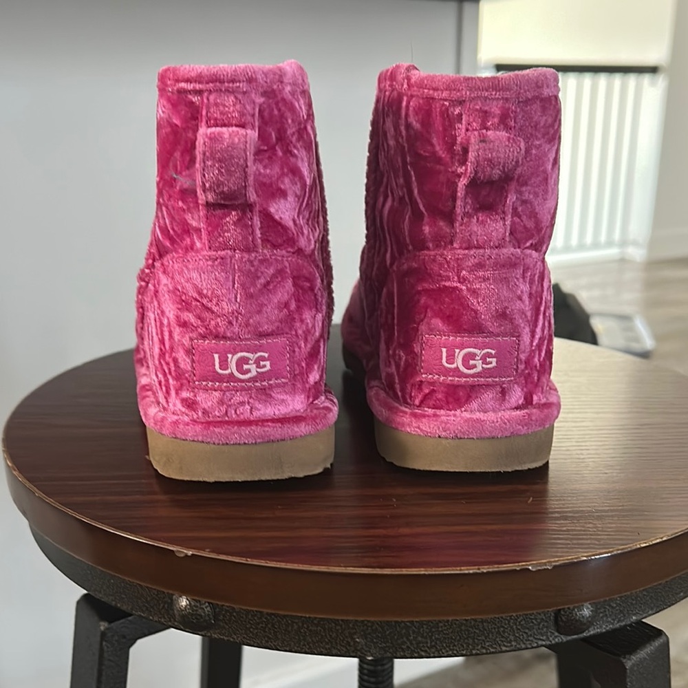 UGG Fuchsia Velvet Boots